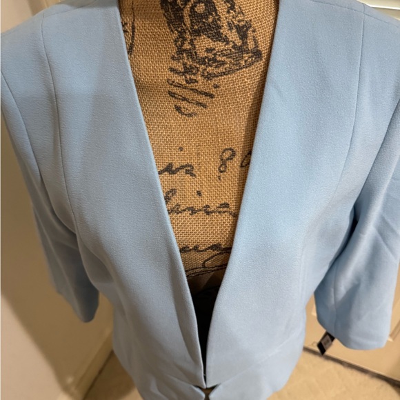 NWT Tahari Light Blue Open-Front Peplum Blazer size 14p - Picture 2 of 14